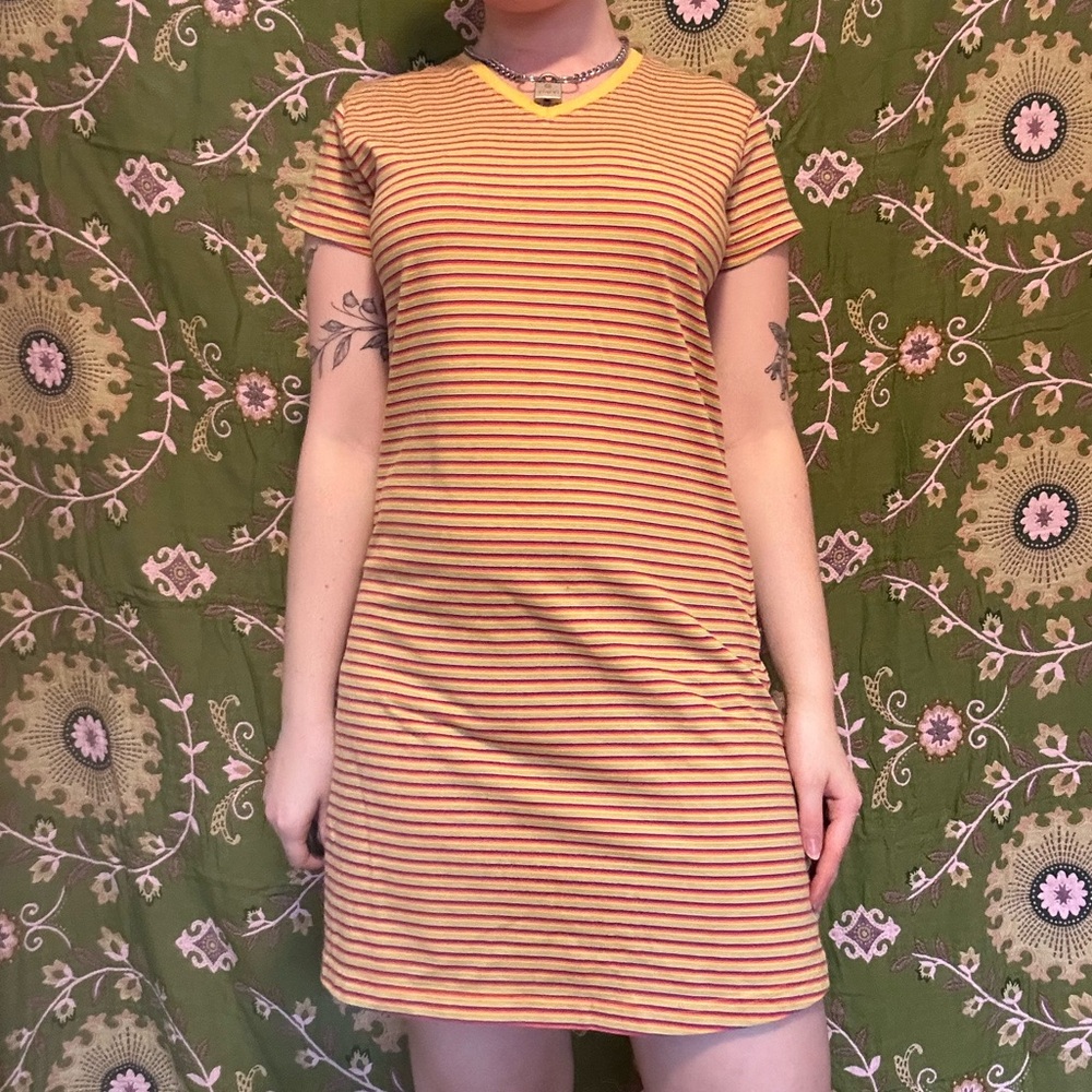 90s striped t-shirt dress